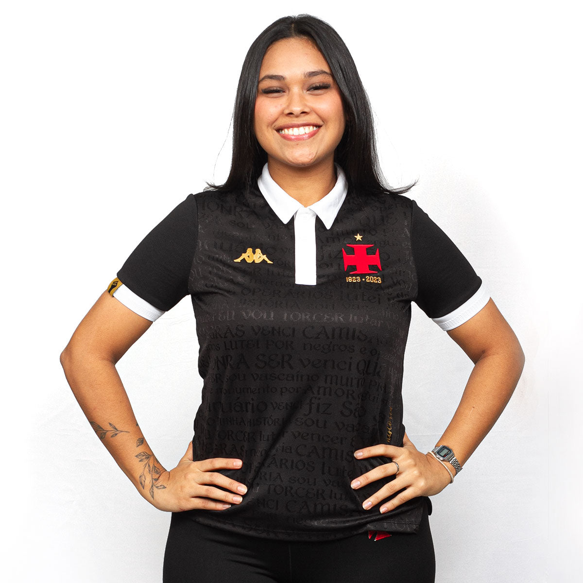 Blusa Vasco Oficial III 2023 Kappa Feminina - Camisas Negras