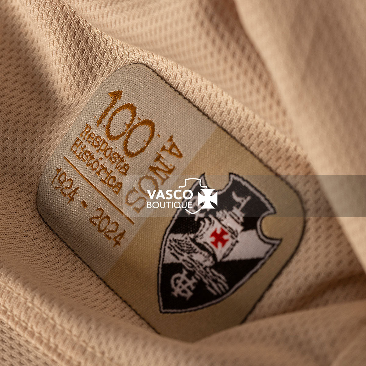 Camisa Vasco 3 2024 - 100 anos Resposta Histórica Kappa Masculina Bege