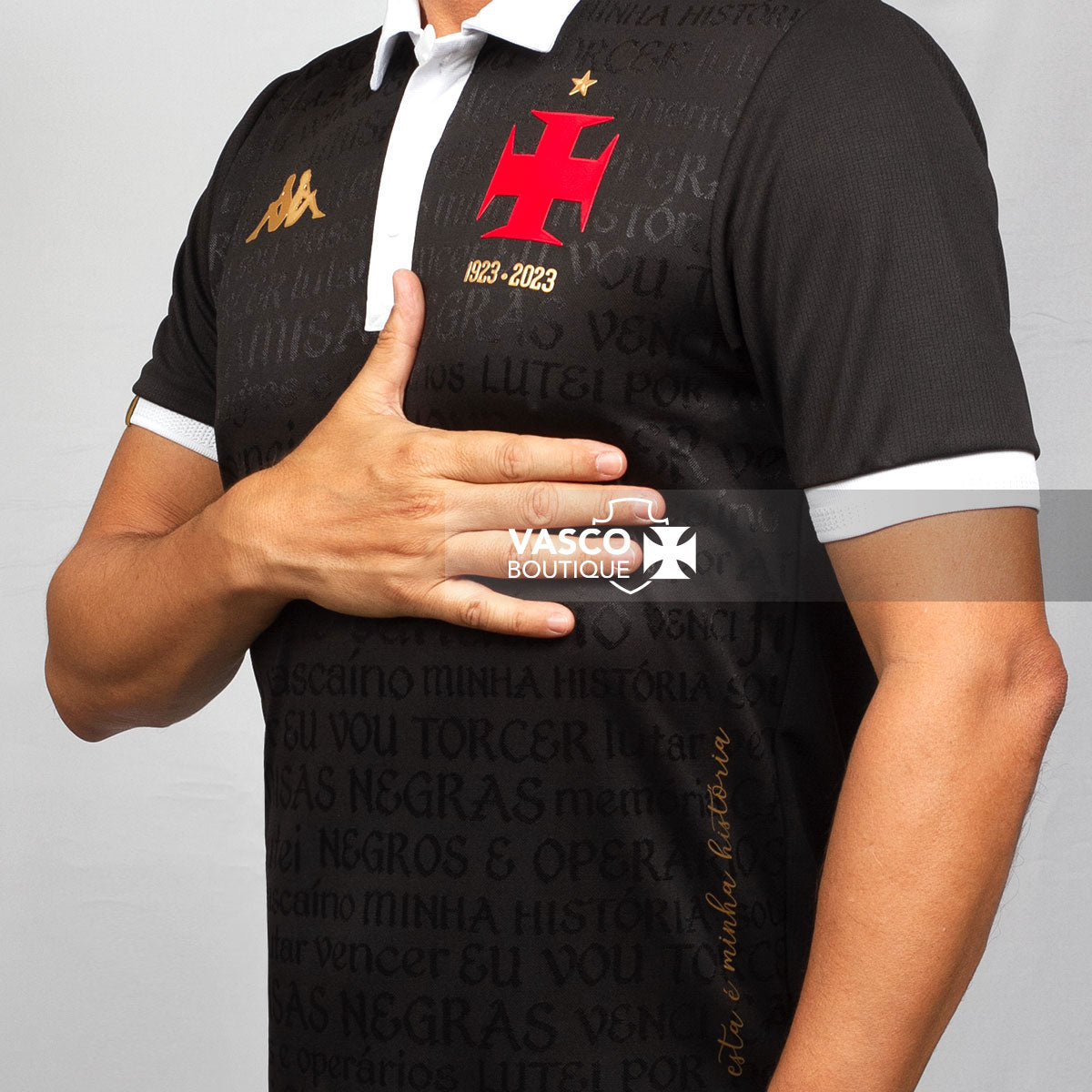Camisa Vasco Oficial III 2023 Kappa Masculina - Camisas Negras