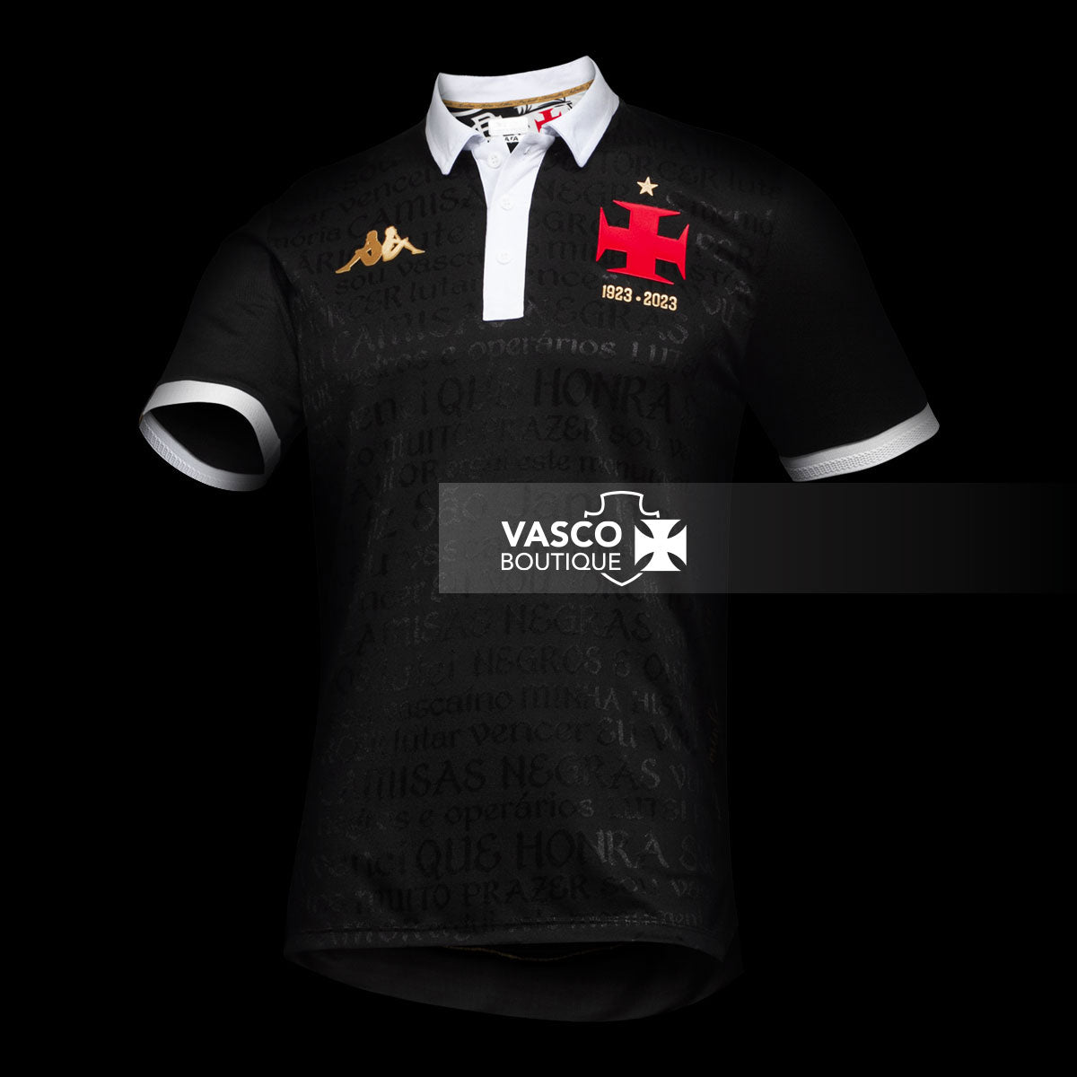 Camisa Vasco Oficial III 2023 Kappa Masculina - Camisas Negras