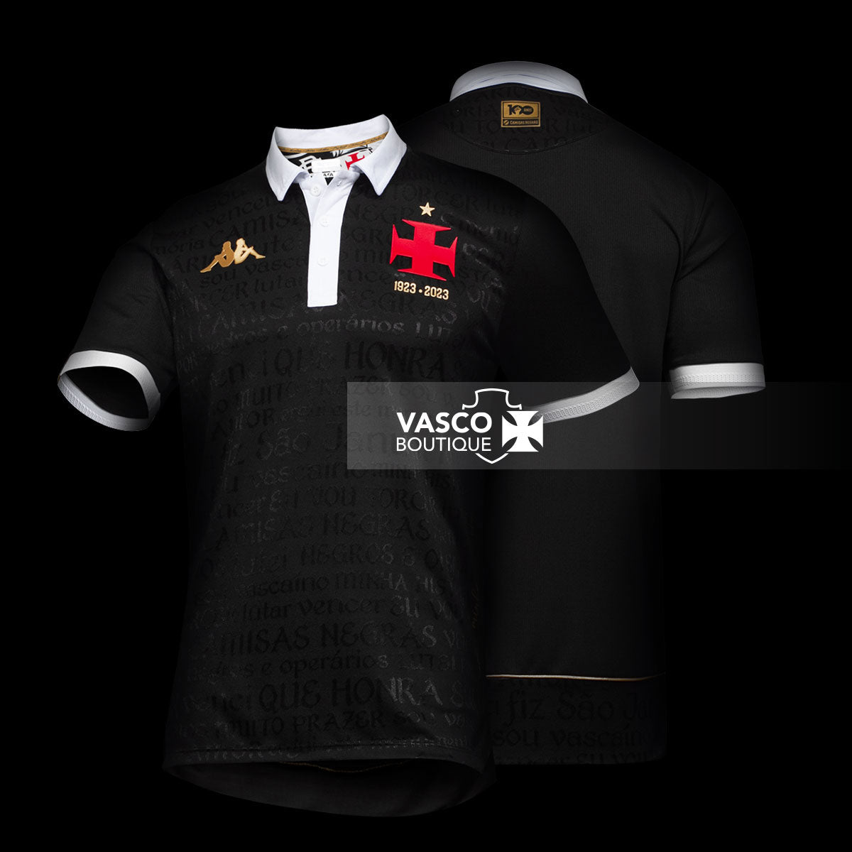 Camisa Vasco Oficial III 2023 Kappa Masculina - Camisas Negras