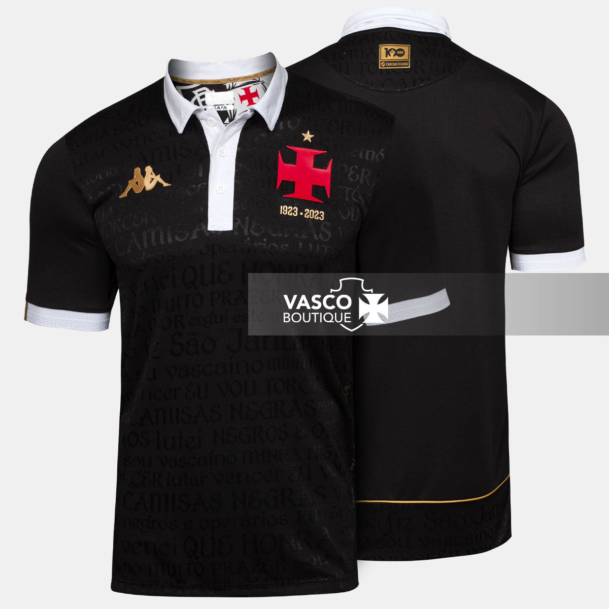 Camisa Vasco Oficial III 2023 Kappa Masculina - Camisas Negras
