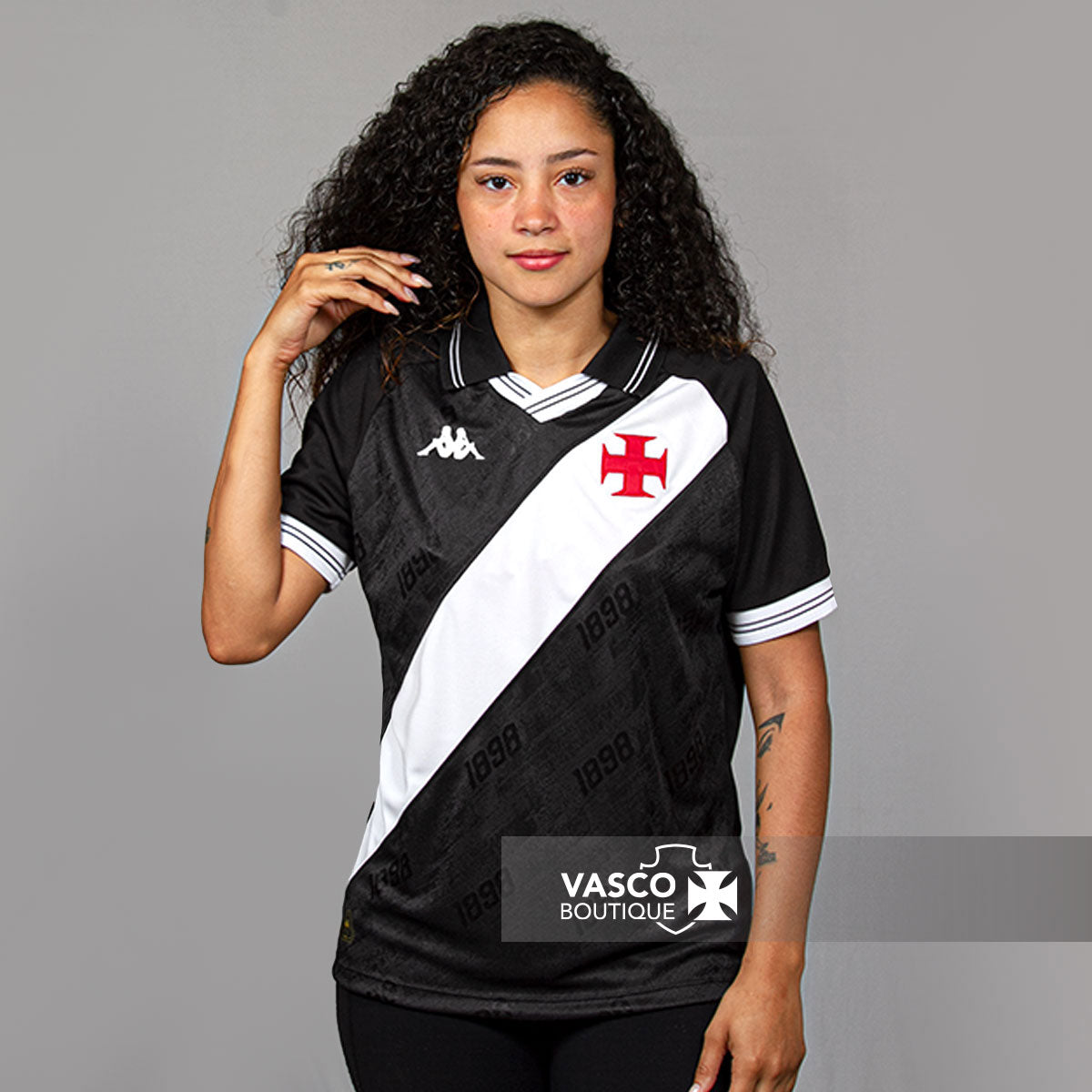 Blusa Vasco Oficial I 2025 Kappa Feminina