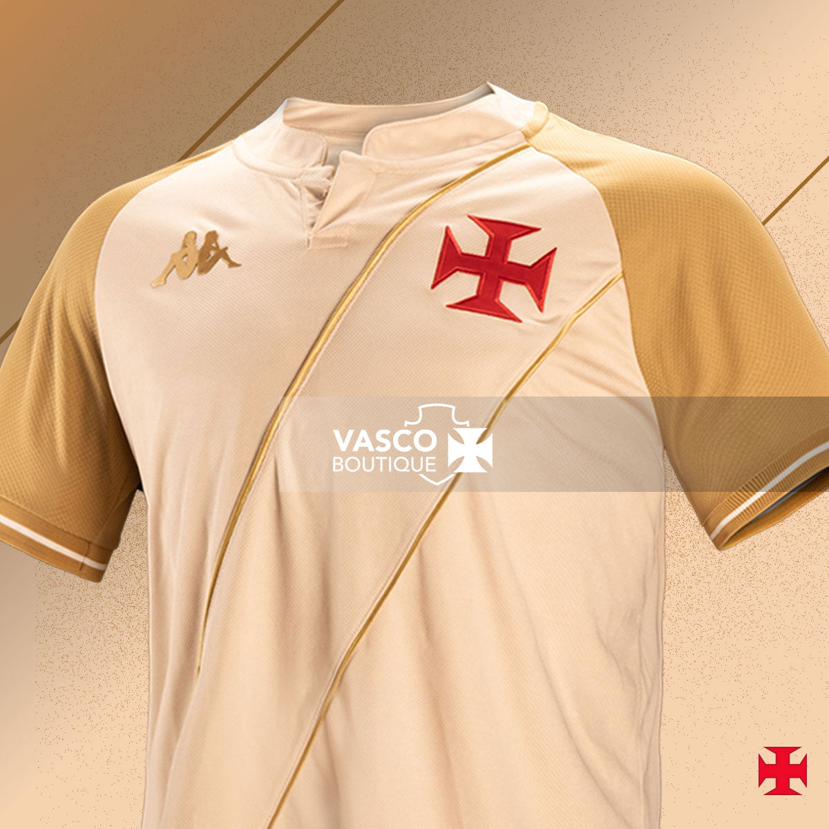 Camisa Vasco 3 2024 - 100 anos Resposta Histórica Kappa Masculina Bege