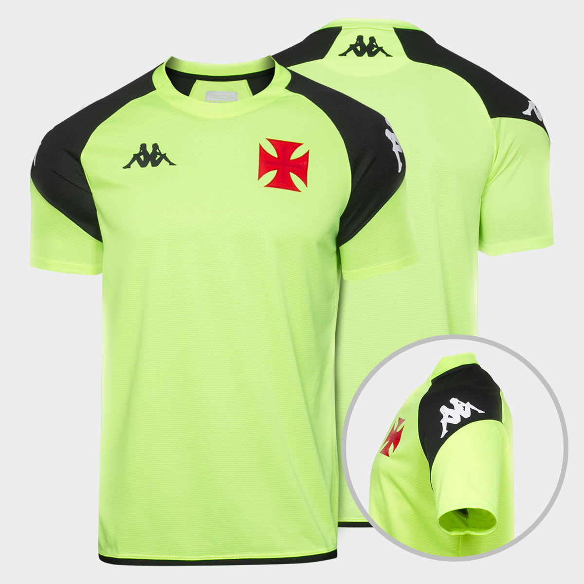 Camisa Vasco Treino Atletas 2024 Kappa Masculina Amarelo Fluor