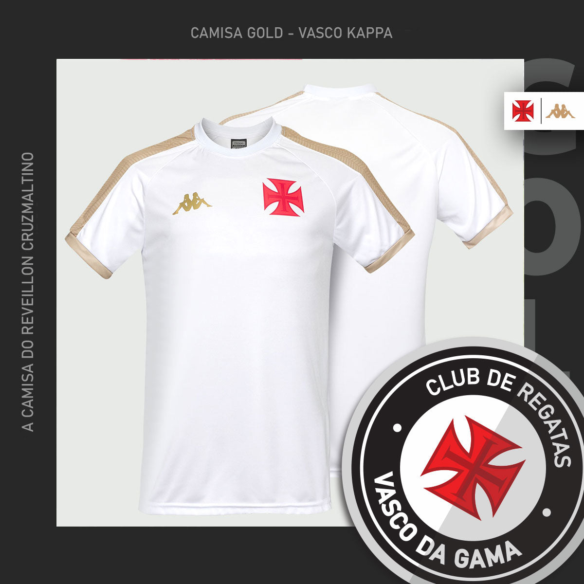 Camisa Vasco Supporter Gold Kappa Masculina